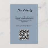 Staubblaue Hochzeitseinlagekarte mit QR-Code Begleitkarte (Vorderseite)
