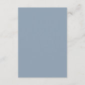 Staubblaue Hochzeitseinlagekarte mit QR-Code Begleitkarte (Rückseite)