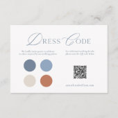 Staubblaue Hochzeitskleiderordnung Karte mit QR-Co (Vorderseite)