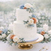 Staubblaue Hochzeitskleiderordnung Karte mit QR-Co