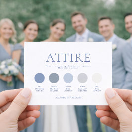 Staubblaue Hochzeitskleidung Karte