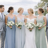 Staubblaue Hochzeitskleidung Karte