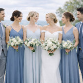 Staubblaue Hochzeitskleidung Karte