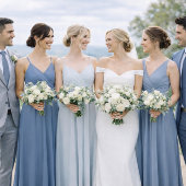 Staubblaue Hochzeitskleidung Karte