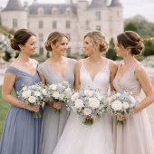 Staubblaue Hochzeitskleidung Karte
