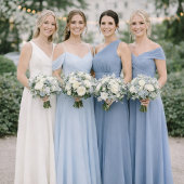 Staubblaue Hochzeitskleidung Karte mit QR-Code