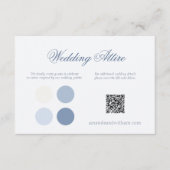 Staubblaue Hochzeitskleidung Karte mit QR-Code (Vorderseite)