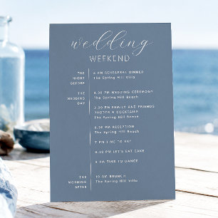 Staubblaue Hochzeitsplanung Nautisches Wochenend Einladung