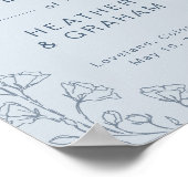 Staubblaue Hochzeitsposter Poster (Ecke)
