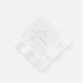 Staubblaue Hochzeitsserviette 'Liebe und Dank' Serviette (Ecke)