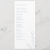 Staubblaue Hochzeitszeremonie Minimalistisch Elega Programm (Rückseite)
