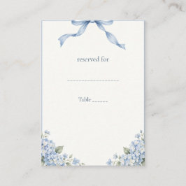 Staubblaue Hortensien-Schreib-Hochzeitskarten Platzkarte