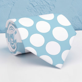 Staubblaue Jumbo-Polka-Punkte individuelle Krawatt Krawatte