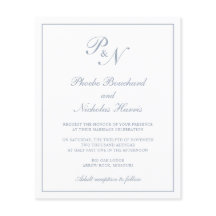 Staubblaue klassische elegante Budget-Hochzeitsein