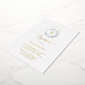 staubblaue Krustengrün Taufe Silber Folieneinladung (Gedreht)