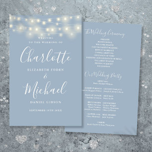 Staubblaue Lichterkette Hochzeitsprogramm
