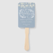 Staubblaue Lichterkette Hochzeitsprogramm Fächer (Vorderseite)