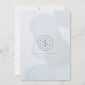 Staubblaue Lorbeer-Monogramm 1 Foto Weihnachtskart (Rückseite)