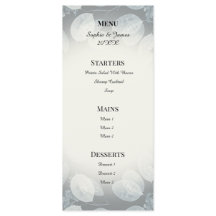 Staubblaue Lunaria-Farn-Hochzeitsmenü