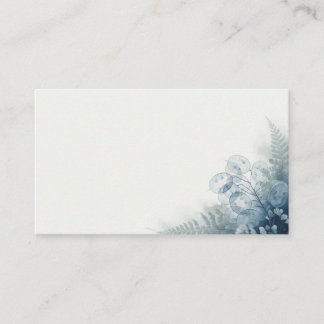 Staubblaue Lunaria-Farn-Hochzeitsplatzkarte Platzkarte