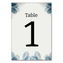 Staubblaue Lunaria-Farn-Hochzeitstischnummer