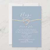 Staubblaue Mikro-Hochzeit Einladung (Vorderseite)