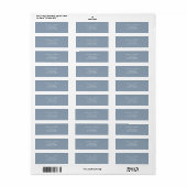 Staubblaue minimalistische Hochzeits-Rücksende-Adr (Vorne)