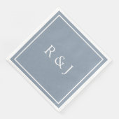 Staubblaue Monogramm Anfangs Et-Zeichen 2026 Hochz Serviette (Ecke)