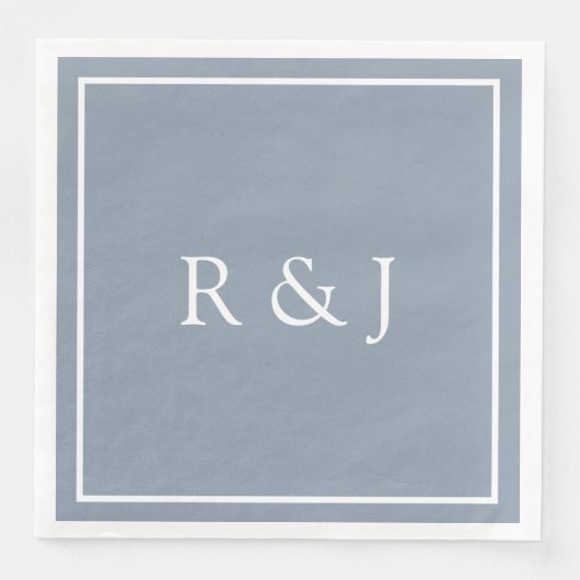Staubblaue Monogramm Anfangs Et-Zeichen 2026 Hochz Serviette (Vorderseite)