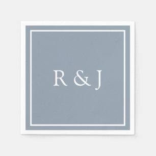 Staubblaue Monogramm-Initiale Et-Zeichen 2026 Hoch Serviette