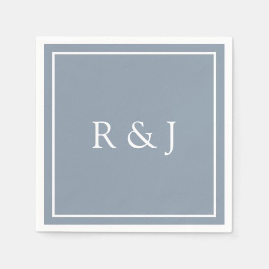 Staubblaue Monogramm-Initiale Et-Zeichen 2026 Hoch Serviette (Vorderseite)