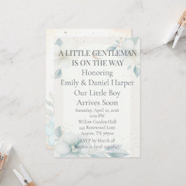 Staubblaue Narzissen-Babyshower-Einladung für Baby Einladung