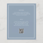 Staubblaue QR-Code-Hochzeitseinladung zum günstige (Rückseite)