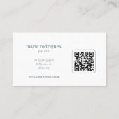 Staubblaue QR-Code-Visitenkarte Visitenkarte (Rückseite)