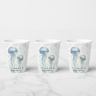 Staubblaue Quallen-Jungen-Baby-Party Pappbecher
