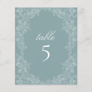 Staubblaue Regency-Hochzeitstisch-Nummer