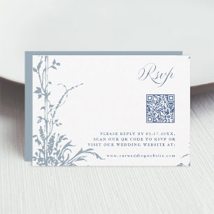 Staubblaue romantische botanische Bogengartenhochz RSVP Karte