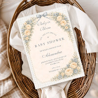 Staubblaue Rose Arch Baby Shower