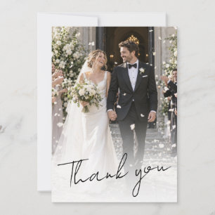 Staubblaue Rose Navy Blumen Foto Hochzeit Dankeskarte