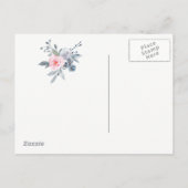 staubblaue Rose Save the Date Ankündigungspostkarte (Rückseite)