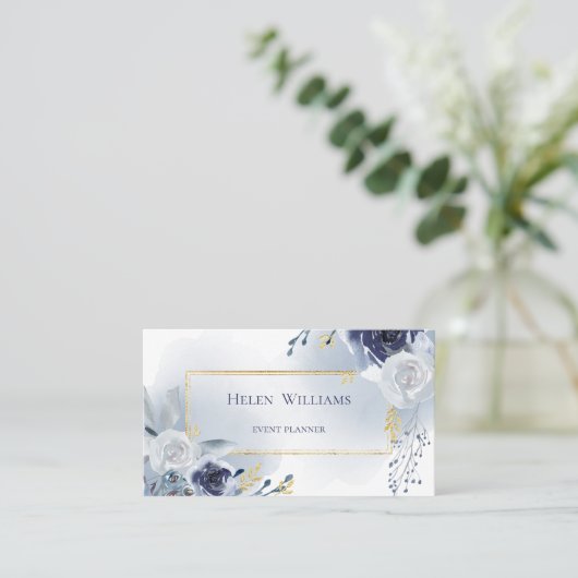 staubblaue Rose Visitenkarte (Stehend Vorderseite)