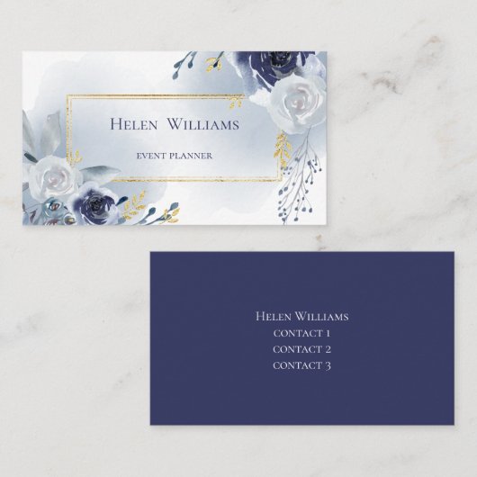 staubblaue Rose Visitenkarte (Vorne/Hinten)