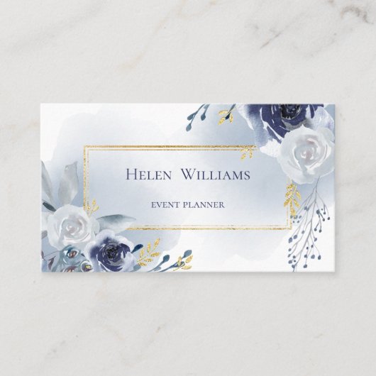 staubblaue Rose Visitenkarte (Vorderseite)
