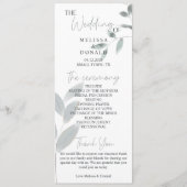 Staubblaue Rosen Blumen Einfache Hochzeitsprogramm Programm (Vorderseite)