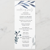 Staubblaue Rosen Blumen Einfache Hochzeitsprogramm Programm (Rückseite)