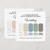 Staubblaue Salbeigrüne Hochzeit Farbpalette Karte (Vorne/Hinten)
