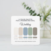 Staubblaue Salbeigrüne Hochzeit Farbpalette Karte (Stehend Vorderseite)
