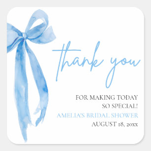 Staubblaue Schleife - Sie heiratet bald: Brautpart Quadratischer Aufkleber