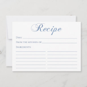 Staubblaue Schrift Rezeptkarte
