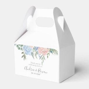 Staubblaue und rosa florale Hochzeitsgunstbox Geschenkschachtel